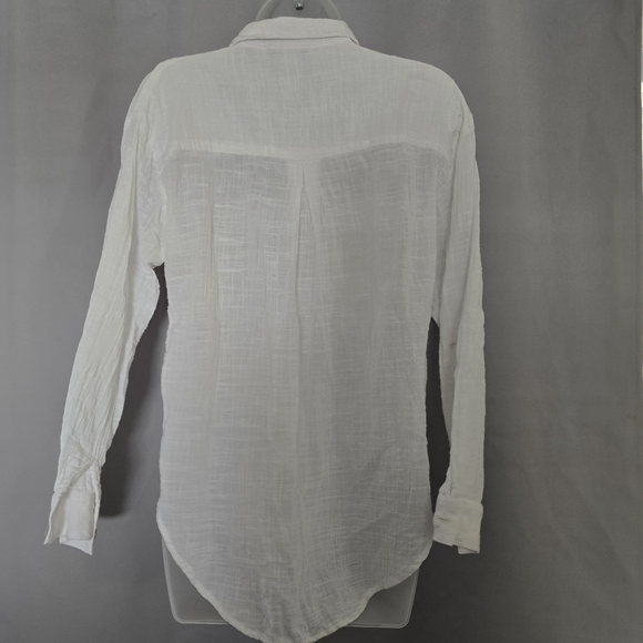 FOREVER 21 White Gauze Button-Up Shirt - Picture 2 of 5